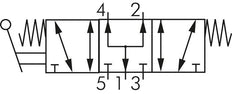 5/3 G1/8 '' Middendruk Handbediend Hefboom Ventiel 0-8bar/0-112psi E.MC
