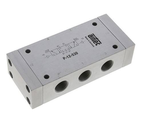 5/3 G1/2'' Midden Gesloten Luchtgestuurd Ventiel 0-10bar/0-140psi Airtec