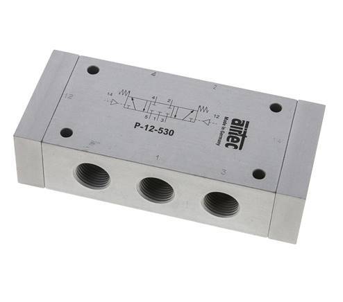 5/3 G1/2'' Midden Gesloten Luchtgestuurd Ventiel 0-10bar/0-140psi Airtec