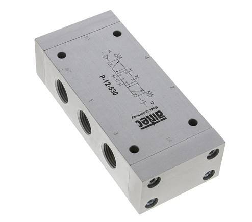 5/3 G1/2'' Midden Gesloten Luchtgestuurd Ventiel 0-10bar/0-140psi Airtec