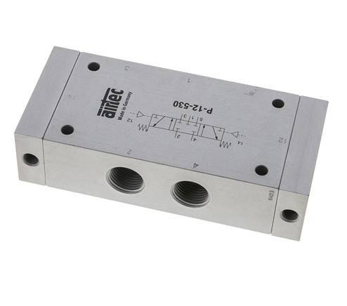 5/3 G1/2'' Midden Gesloten Luchtgestuurd Ventiel 0-10bar/0-140psi Airtec