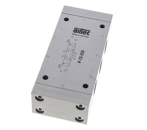 5/3 G1/2'' Midden Gesloten Luchtgestuurd Ventiel 0-10bar/0-140psi Airtec