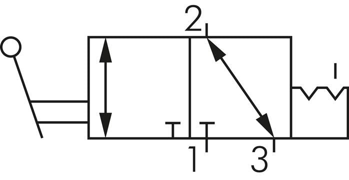 3/2 G1/8'' Handbediende Hefboom Ventiel 0-8bar/0-112psi E.MC