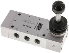 5/3 G1/4'' Midden Gesloten Handbediend Hefboom Ventiel Detent 0-12bar/0-168psi Airtec