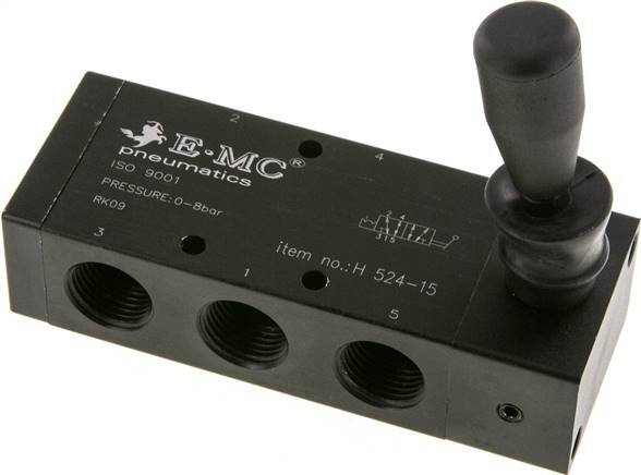 5/2 G1/2'' Handbediend Ventiel Detent 0-8bar/0-112psi E.MC
