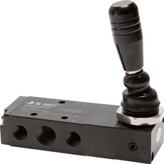 5/3 G1/4'' (G1/8'') Midden Gesloten Handbediend Hefboom Ventiel Detent 0-8bar/0-112psi E.MC