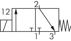 3/2 G1/8'' NC Magneetventiel 12V DC 0-8bar/0-112psi E.MC