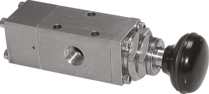 5/2 G1/4 '' (G1/8 '') Knopbediend Ventiel RVS Detent -0.95-12bar/-13.2-168psi