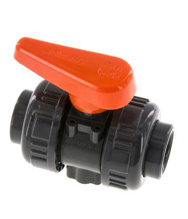 PVC 2-weg Kogelkraan Dubbele Wartel 20 mm Sok EPDM