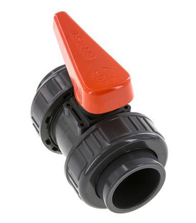 PVC 2-weg Kogelkraan Dubbele Wartel 40 mm Sok EPDM