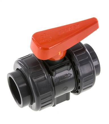 PVC 2-weg Kogelkraan Dubbele Wartel 40 mm Sok EPDM
