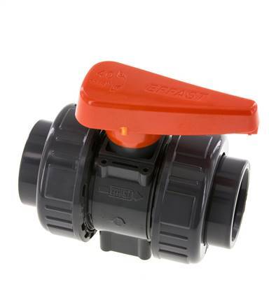 PVC 2-weg Kogelkraan Dubbele Wartel 40 mm Sok EPDM