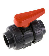 PVC 2-weg Kogelkraan Dubbele Wartel 40 mm Sok FKM