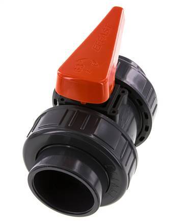 PVC 2-weg Kogelkraan Dubbele Wartel 63 mm Sok EPDM