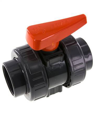 PVC 2-weg Kogelkraan Dubbele Wartel 63 mm Sok EPDM