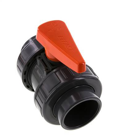 PVC 2-weg Kogelkraan Dubbele Wartel 63 mm Sok EPDM