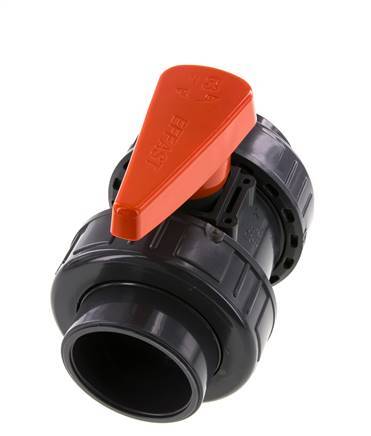 PVC 2-weg Kogelkraan Dubbele Wartel 63 mm Sok EPDM