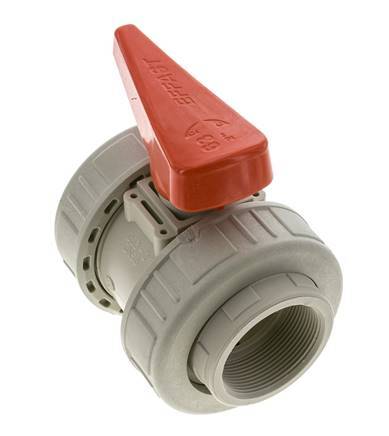PP-H 2-weg Kogelkraan Dubbele Wartel Rp 2'' EPDM