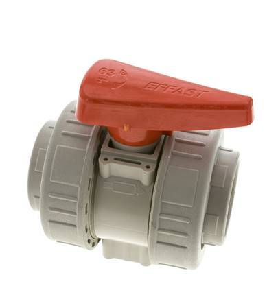 PP-H 2-weg Kogelkraan Dubbele Wartel Rp 2'' EPDM