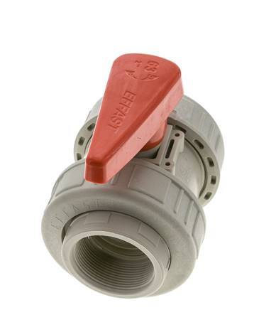 PP-H 2-weg Kogelkraan Dubbele Wartel Rp 2'' EPDM