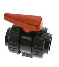 PVC 2-weg Kogelkraan Dubbele Wartel Rp 1 1/2'' EPDM