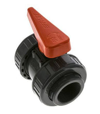 PVC 2-weg Kogelkraan Dubbele Wartel Rp 1 1/2'' EPDM