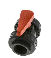 PVC 2-weg Kogelkraan Dubbele Wartel Rp 1 1/2'' EPDM