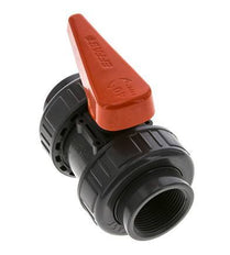 PVC 2-weg Kogelkraan Dubbele Wartel Rp 1 1/4'' FKM