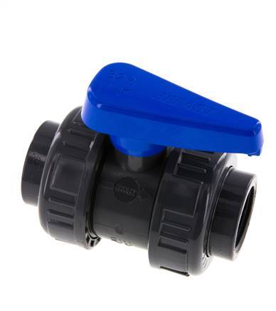 PVC 2-weg Kogelkraan Dubbele Wartel Rp 1'' EPDM