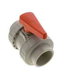 PP-H 2-weg Kogelkraan Dubbele Wartel 63 mm EPDM