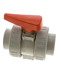 PP-H 2-weg Kogelkraan Dubbele Wartel 63 mm EPDM