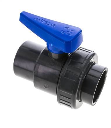 PVC 2-weg Kogelkraan Enkele Wartel 63 mm Sokkel EPDM