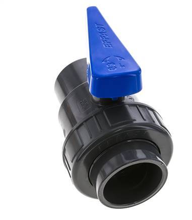 PVC 2-weg Kogelkraan Enkele Wartel 63 mm Sokkel EPDM