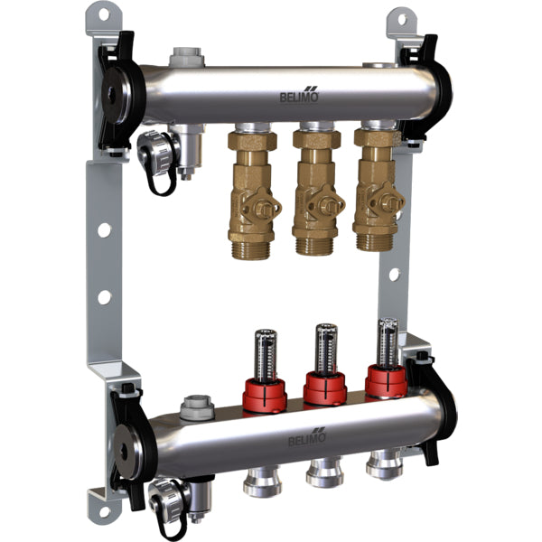 Belimo Manifold 3 X Zonekleppen 24VAC/DC 75s 2-10V 1Nm IP40 EM-ECQ-03F/CQ24A-SR