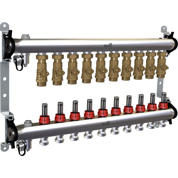 Elektrisch verdeelventiel voor zone messing 6bar/87psi 24 V AC/DC 10 ventielen Belimo