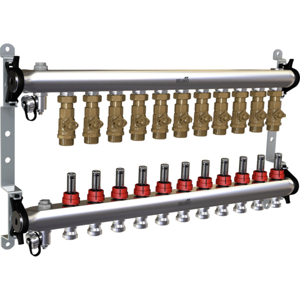 Elektrische verdeler-zoneklep messing 6bar/87psi 24 V AC/DC 11 Kleppen Belimo