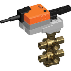 Belimo 6-Weg Regelklep Rp1/2 Kvs1/0.4 24VAC/DC 90s 2-10V 5Nm IP54 Aansluitbescherming R3015-1-P4-B2/LR24A-SR-TP