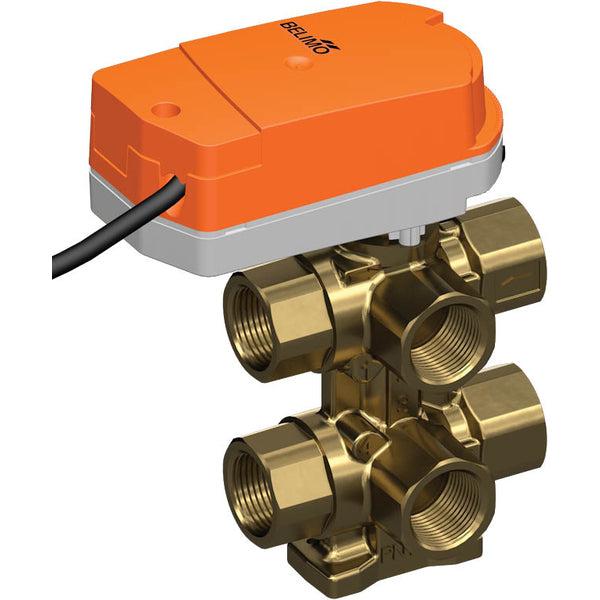 Belimo 6-Weg Regelklep Rp1/2 Kvs0.4 24VAC/DC 75s MP-Bus 1Nm IP40 Aansluitklem R3015-P4-P4-B1/CQ24A-MPL-T