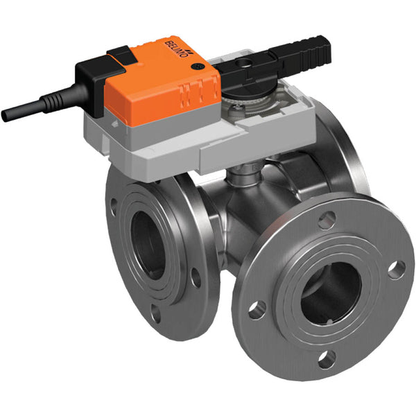 Belimo 3-Weg Regelklep DN50 Flens Kvs25 100-240VAC 90s 2/3-Punt 20Nm IP54 SPDT R7050R25-B3/SR230A-S