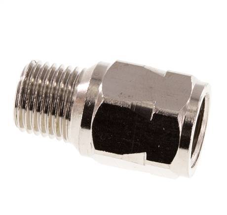 R/Rp 1/4'' M/V Mini Terugslagklep Vernikkeld Messing 10 bar (145 psi) NBR Geen Veer