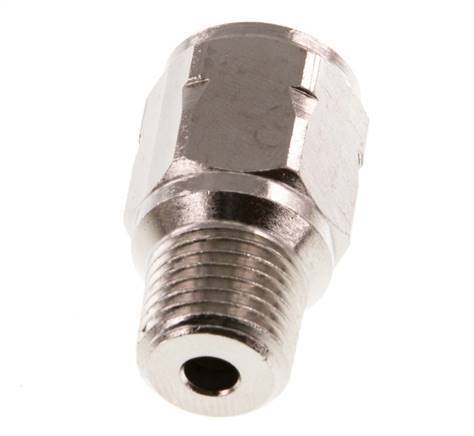 R/Rp 1/4'' M/V Mini Terugslagklep Vernikkeld Messing 10 bar (145 psi) FKM Met Veer