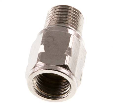 R/Rp 1/4'' M/V Mini Terugslagklep Vernikkeld Messing 10 bar (145 psi) FKM Met Veer