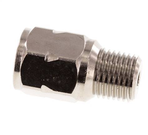 R/Rp 1/4'' M/V Mini Terugslagklep Vernikkeld Messing 10 bar (145 psi) FKM Geen Veer