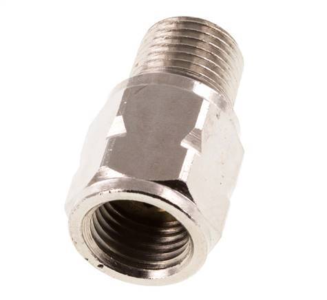 R/Rp 1/4'' M/V Mini Terugslagklep Vernikkeld Messing 10 bar (145 psi) FKM Geen Veer