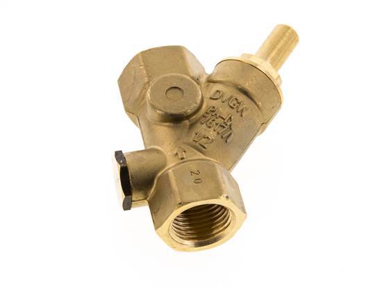 Rp 1/2'' Messing Y Terugslagklep 16 bar (232 psi) FKM
