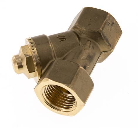 Rp 1/2'' Messing Y Terugslagklep 10 bar (145 psi) FKM