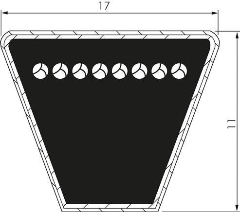 Klassieke Imperiaal V-snaar B228 17x11 Li-5792mm Ld-5835mm DIN 2215