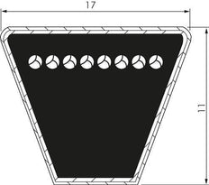 Klassieke Imperiaal V-snaar B210 17x11 Li-5334mm Ld-5377mm DIN 2215