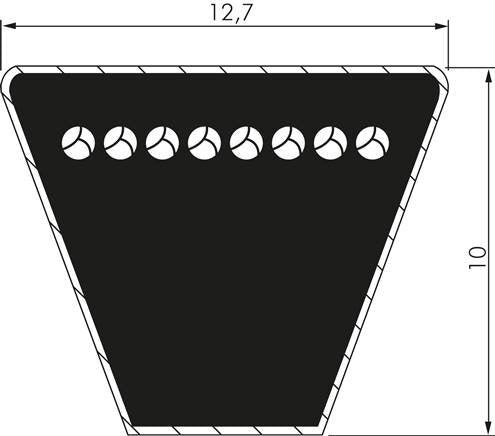 Narrow Metric V-belt SPA 12.7x10 Li-1687mm Ld-1732mm DIN 7753